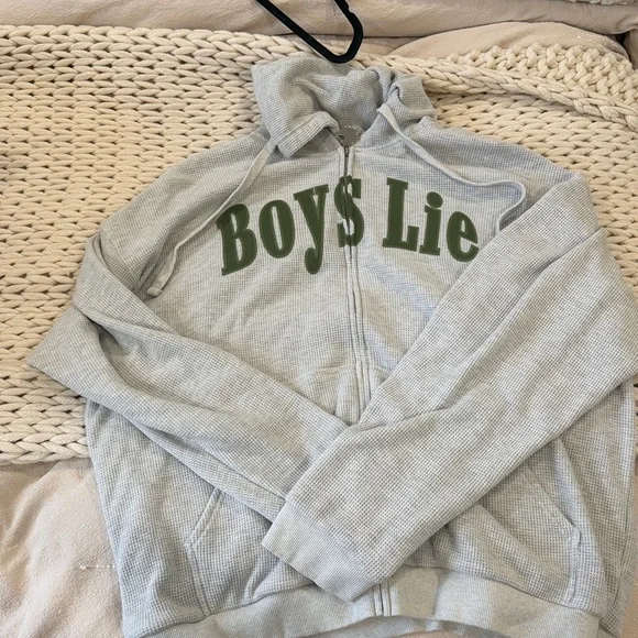Boys Lie Light Gray Hoodie and Shorts Set with Green Print - Picture 3 of 5